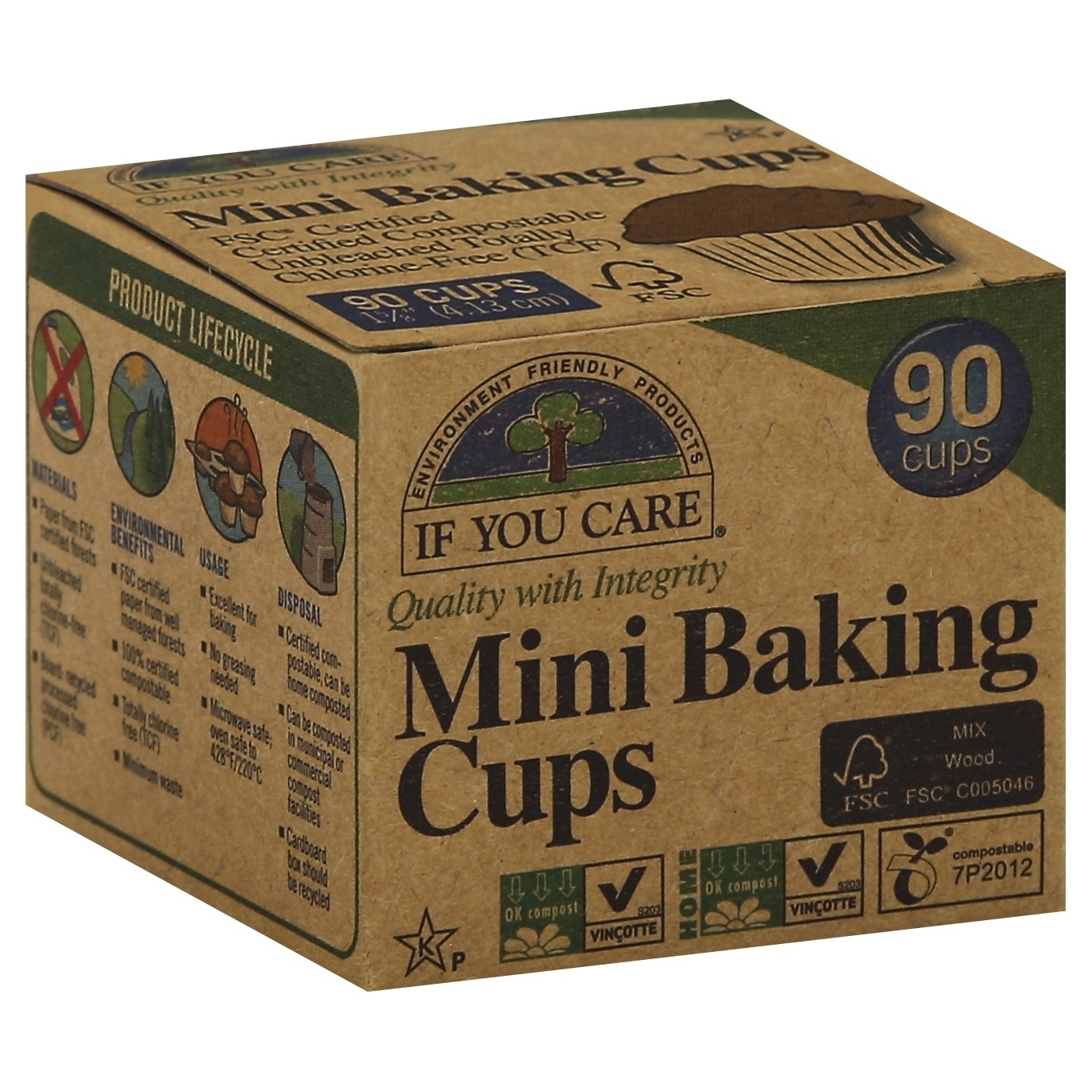 slide 1 of 1, If You Care Mini Baking Cups, 90 ct