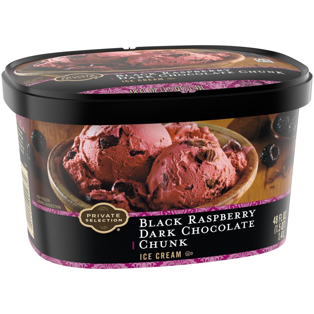 slide 5 of 6, Private Selection Black Raspberry Chocolate Ice Cream, 48 fl oz