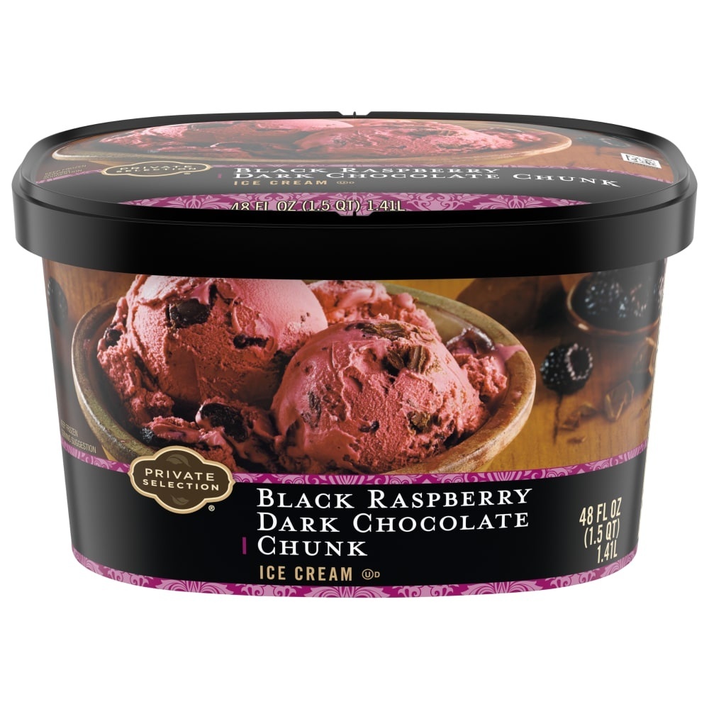 slide 1 of 1, Private Selection Black Raspberry Chocolate Ice Cream, 48 fl oz