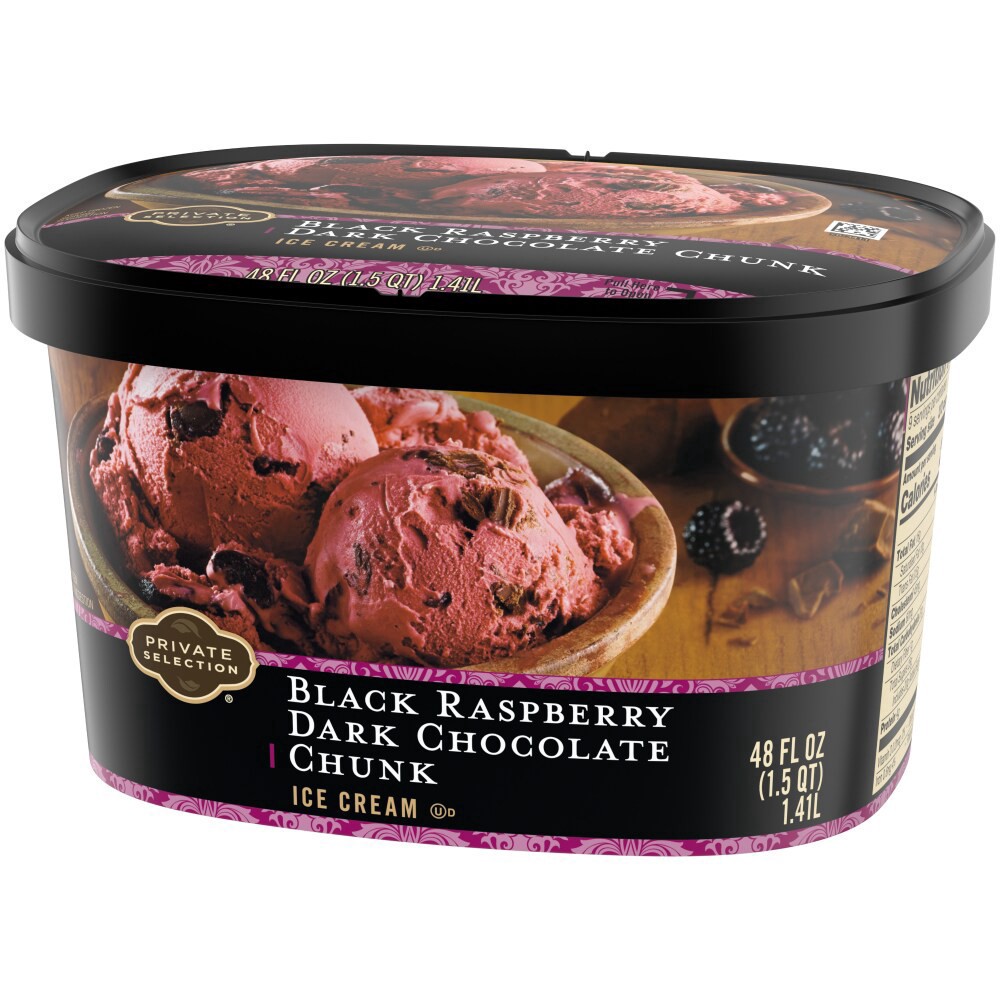 slide 2 of 6, Private Selection Black Raspberry Chocolate Ice Cream, 48 fl oz
