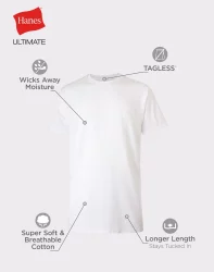Hanes Ultimate Tall Man Cotton Crewneck T-Shirt - White