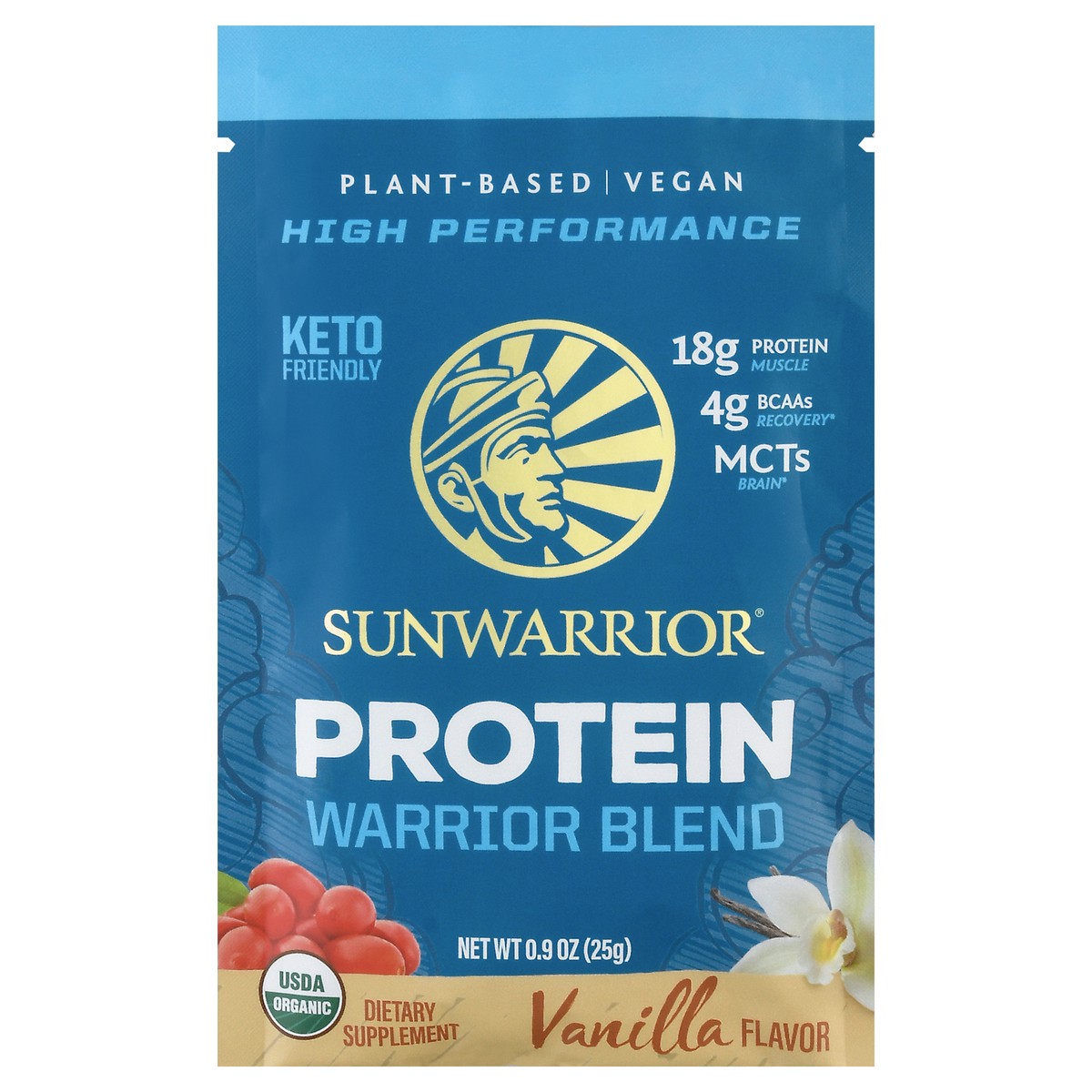 slide 12 of 14, Sunwarrior Vanilla Flavor Protein Warrior Blend 0.9 oz, 0.9 oz