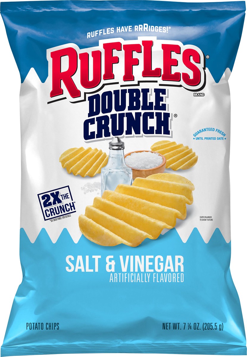 slide 2 of 5, Ruffles Potato Chips, Salt & Vinegar, 7.25 oz