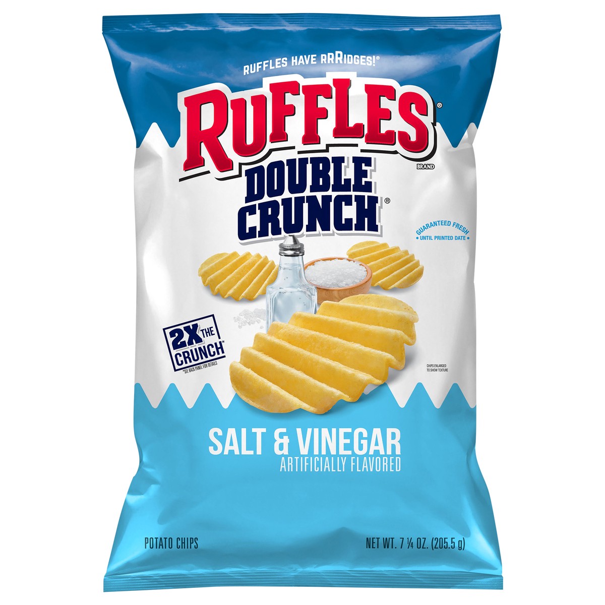 slide 1 of 5, Ruffles Potato Chips, Salt & Vinegar, 7.25 oz