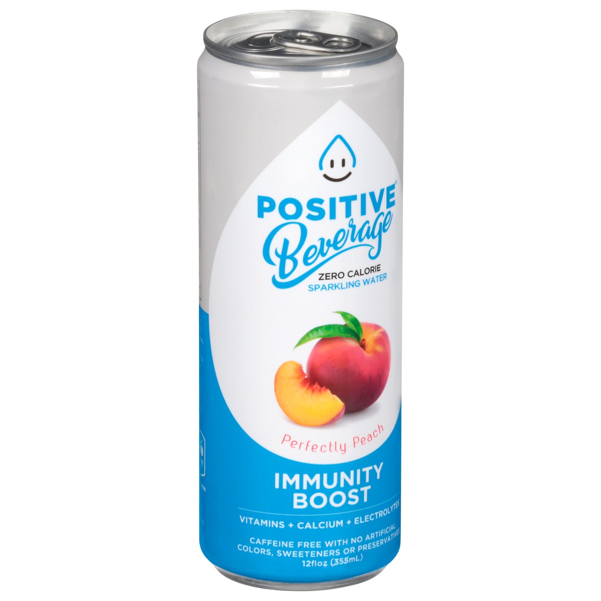 slide 6 of 9, Positive Beverage Sparkling Zero Calorie Immunity Boost Perfectly Peach Electrolyte Beverage - 12 fl oz, 12 fl oz