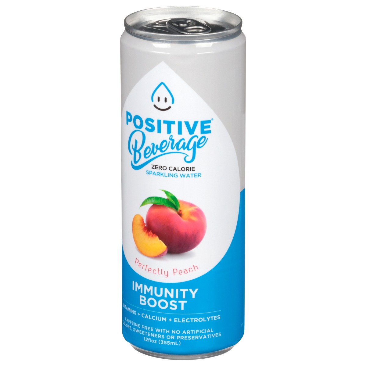 slide 9 of 9, Positive Beverage Sparkling Zero Calorie Immunity Boost Perfectly Peach Electrolyte Beverage - 12 fl oz, 12 fl oz