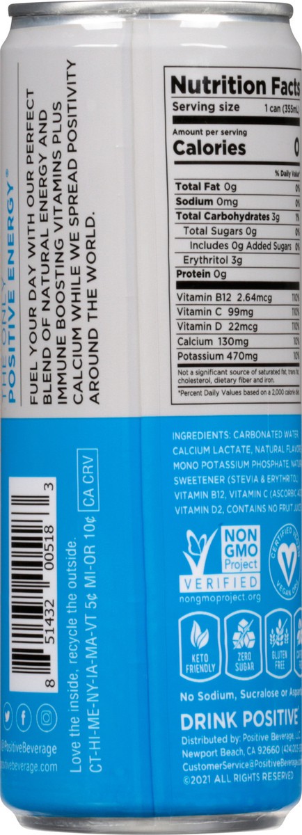 slide 4 of 9, Positive Beverage Sparkling Zero Calorie Immunity Boost Perfectly Peach Electrolyte Beverage - 12 fl oz, 12 fl oz