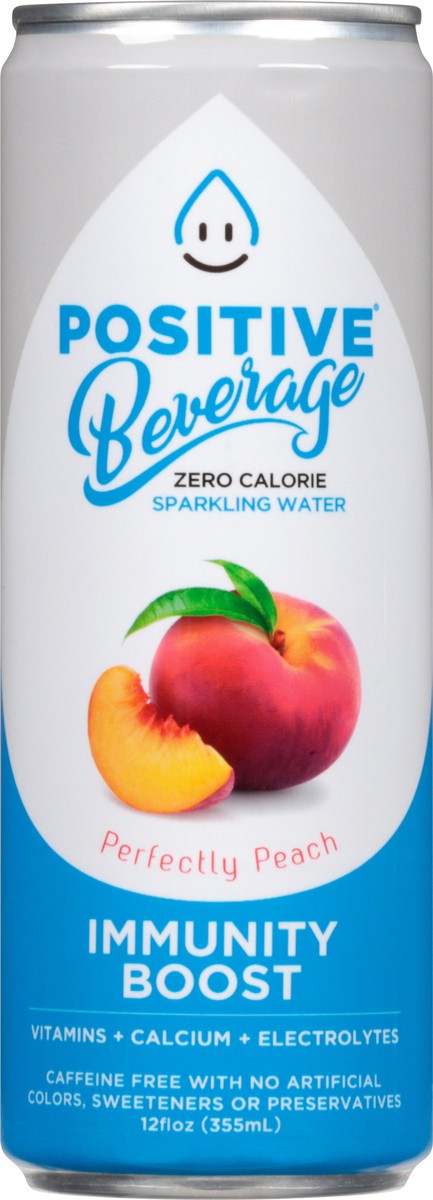 slide 3 of 9, Positive Beverage Sparkling Zero Calorie Immunity Boost Perfectly Peach Electrolyte Beverage - 12 fl oz, 12 fl oz