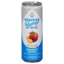 Positive Beverage Sparkling Zero Calorie Immunity Boost Perfectly Peach Electrolyte Beverage - 12 fl oz