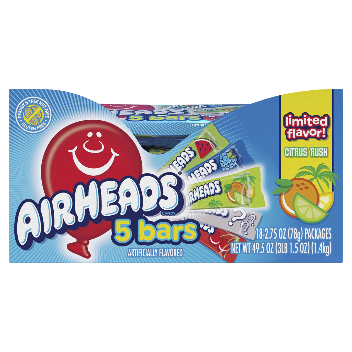 slide 1 of 1, Airheads Assorted Flavors Candy Mini Bars, 2.75 oz