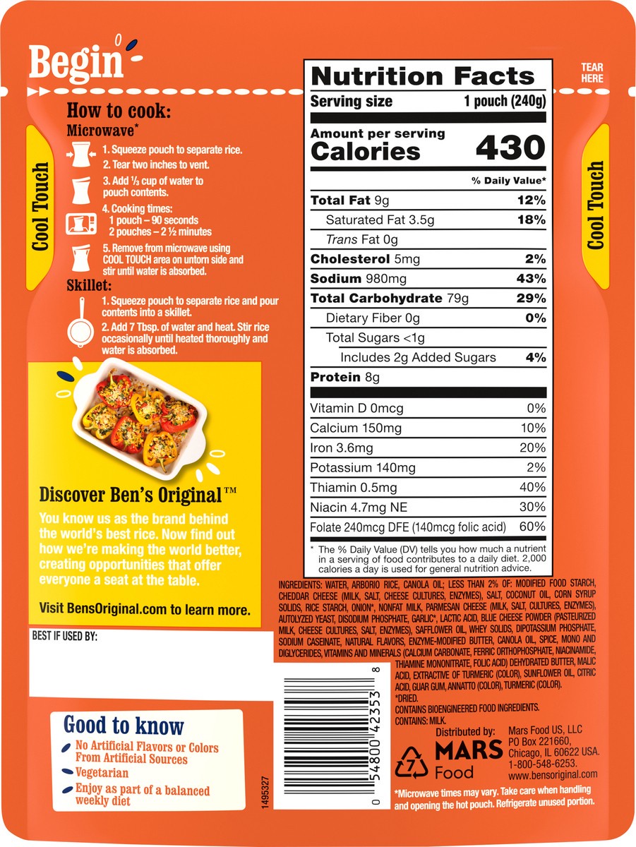 slide 11 of 11, Ben's Original Cheese, Risotto, 8.5 oz