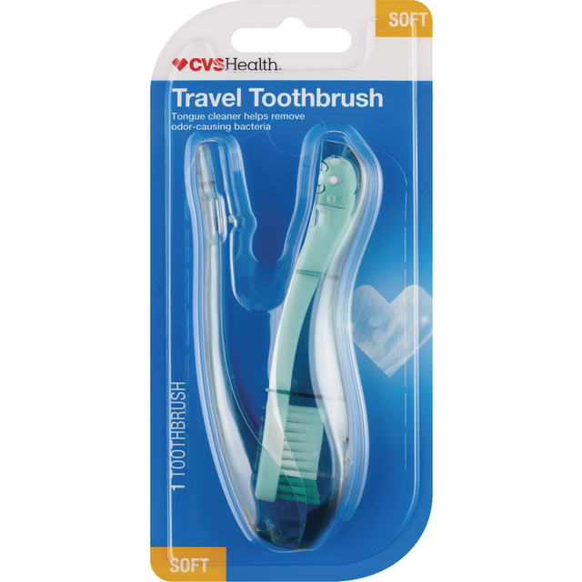 slide 1 of 1, Cvs Folding Travel Toothbrush, 1 ct