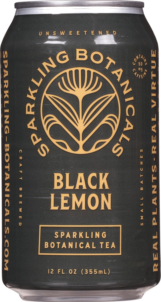 slide 6 of 9, Sparkling Botanicals Unsweetened Sparkling Black Lemon Botanical Tea 12 fl oz, 12 fl oz