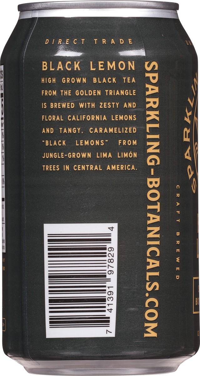 slide 7 of 9, Sparkling Botanicals Unsweetened Sparkling Black Lemon Botanical Tea 12 fl oz, 12 fl oz