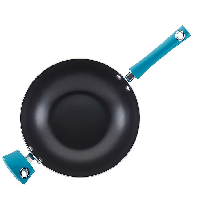 slide 2 of 3, Rachael Ray Cityscapes Nonstick Covered Stir Fry Pan - Turquoise, 11 in