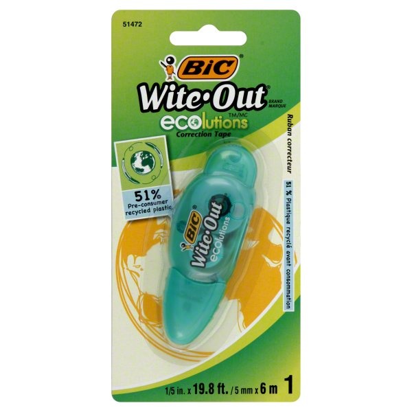 slide 1 of 1, BIC Wite-Out Brand Ecolutions Mini Correction Tape, 1 ct