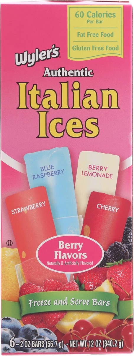 slide 3 of 9, Wyler's Authentic Berry Flavors Italian Ices 6 - 2 oz Bars, 6 ct