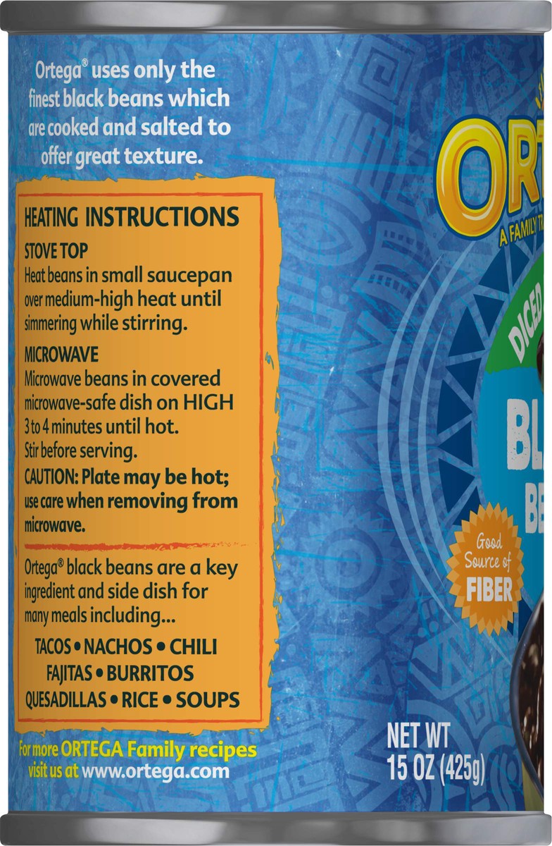 slide 5 of 5, Ortega Black Beans with Diced Jalapenos 15 oz, 15 oz