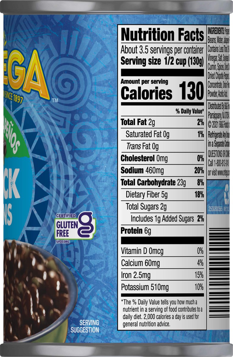 slide 4 of 5, Ortega Black Beans with Diced Jalapenos 15 oz, 15 oz