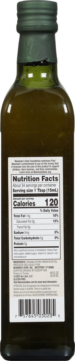 slide 10 of 14, Newman's Own Extra Virgin Organic Olive Oil 16.9 fl oz, 16.9 fl oz