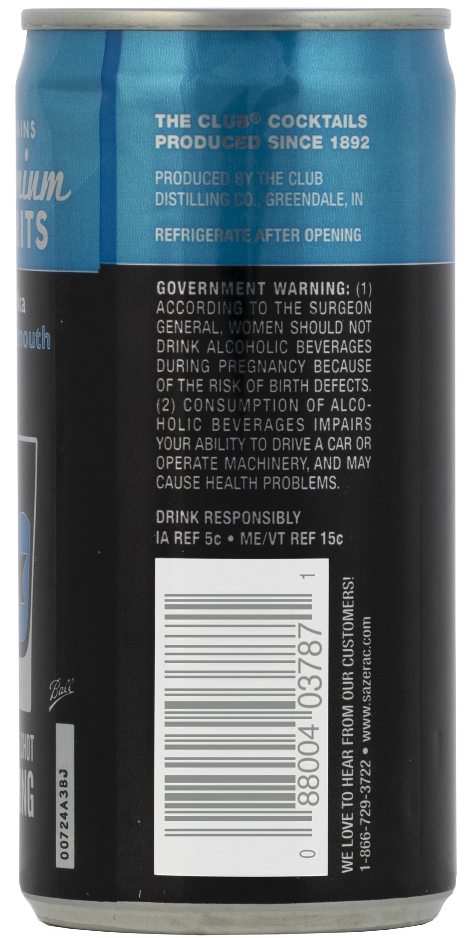slide 2 of 2, The Club Cocktails The Club Vodka Martini, 200ml Can 40 Proof, 200 ml