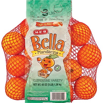 slide 1 of 1, H-E-B Bella Sweet and Seedless Mandarins, 3 lb