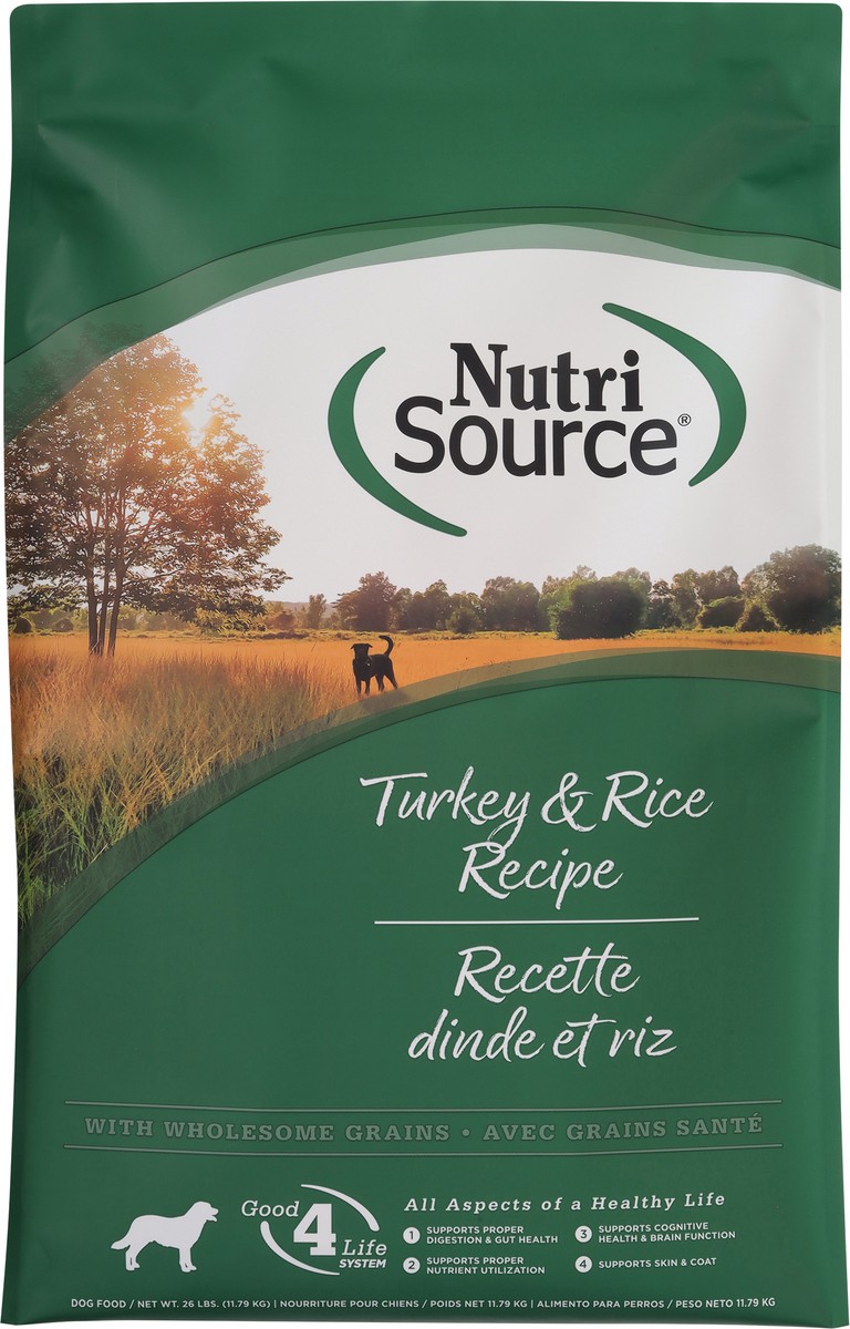slide 8 of 15, NutriSource For All Life Stages Turkey & Rice Recipe Dog Food 26 lb, 26 lb