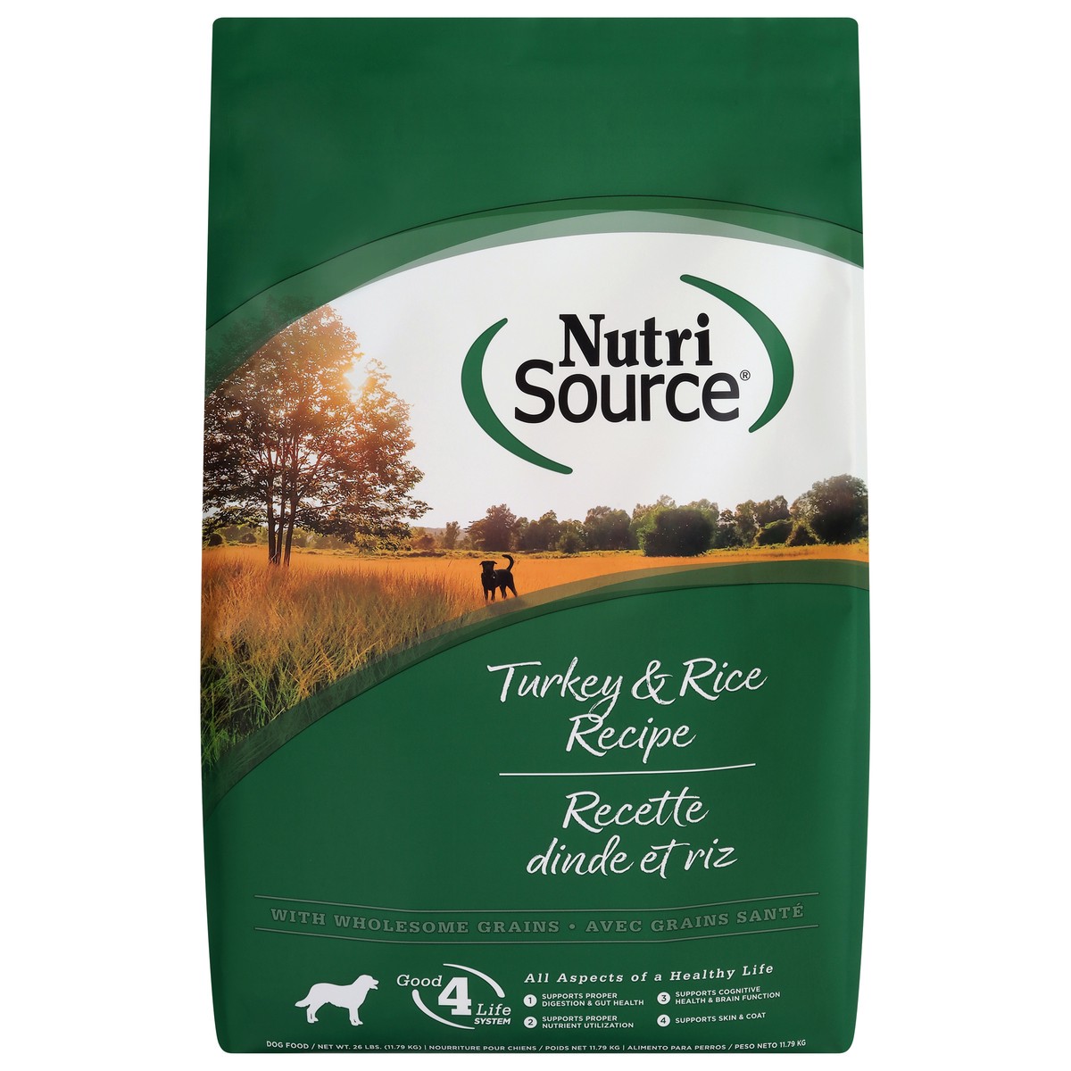 slide 13 of 15, NutriSource For All Life Stages Turkey & Rice Recipe Dog Food 26 lb, 26 lb