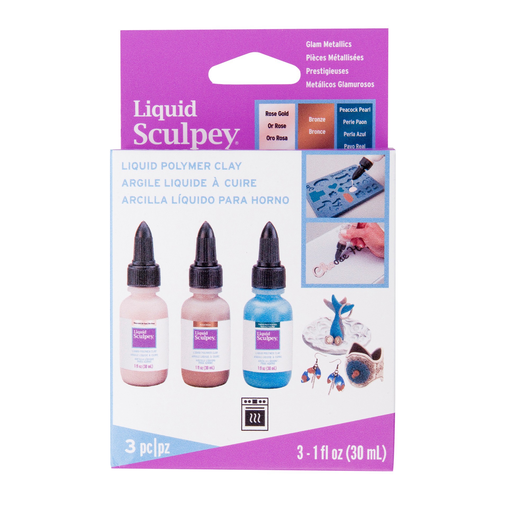 slide 2 of 4, Liquid Sculpey Glam Metallics Multi-Pack, 1 fl oz