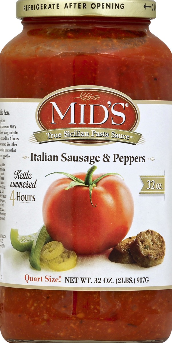 slide 2 of 2, Mid's Italian Sausage With Peppers Pasta Sauce, 1 ct