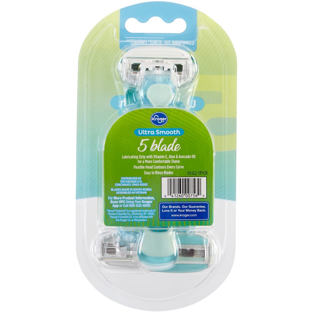 slide 2 of 2, Kroger Women's 5-Blade Disposable Razors, 3 ct