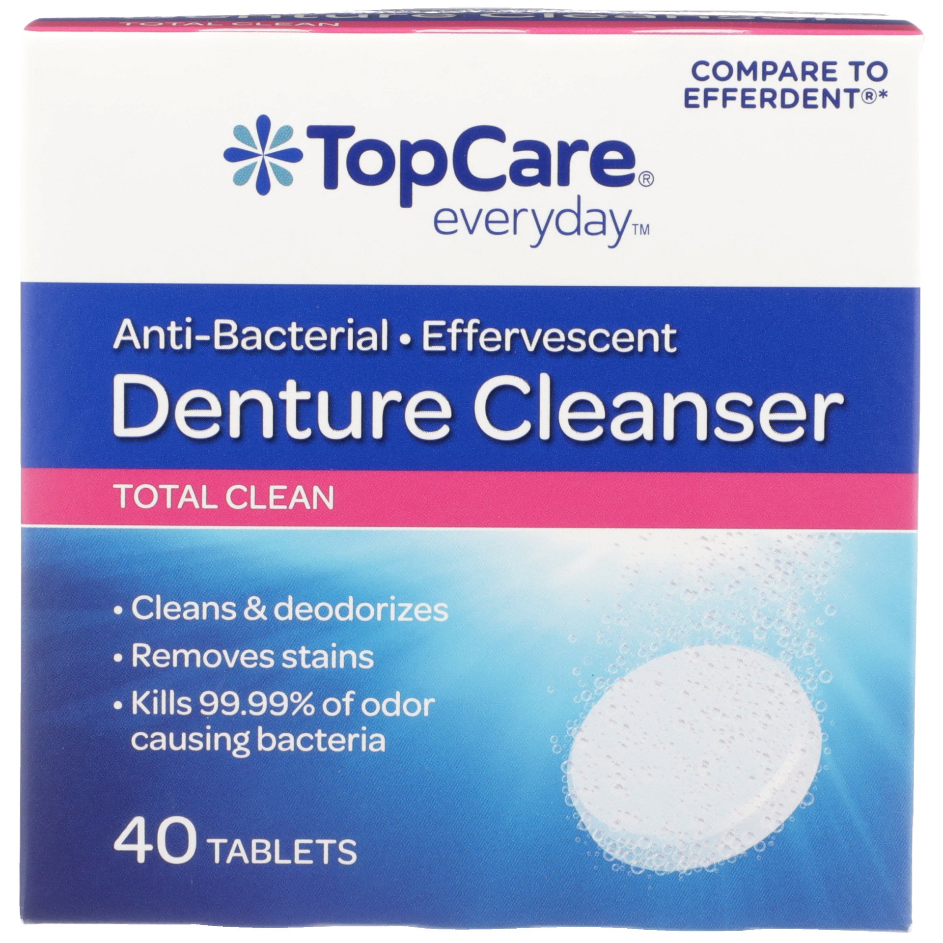 slide 1 of 6, TopCare Top Care Denture Cleanser Tablets Anti-Bacterial, 40 ct