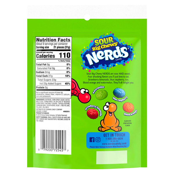 slide 8 of 29, Nerds Wonka Nerds Chewy Sour Stand Up Bag, 10 oz