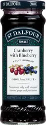St. Dalfour Cranberry with Blueberry Fruit Spread 10 oz