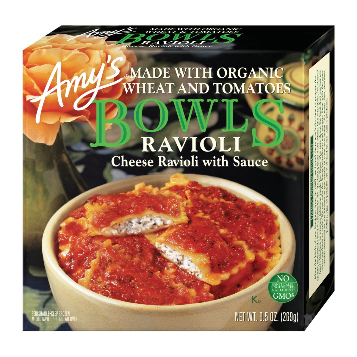slide 1 of 8, Amy's Amy’s Frozen Bowls, Cheese Ravioli with Sauce, 9.5 oz., 9.5 oz