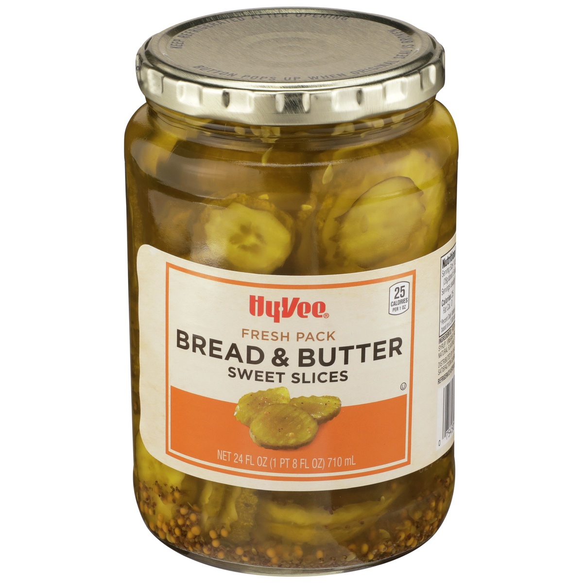 slide 1 of 1, Hy-vee Bread & Butter Sweet Slices, 24 fl oz