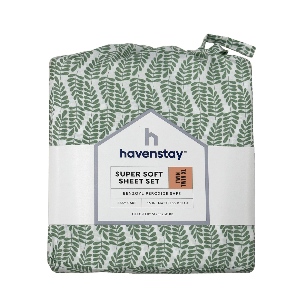 slide 1 of 13, Havenstay Sheets, Twin/Twin XL, Green Fern, twin/txlarge