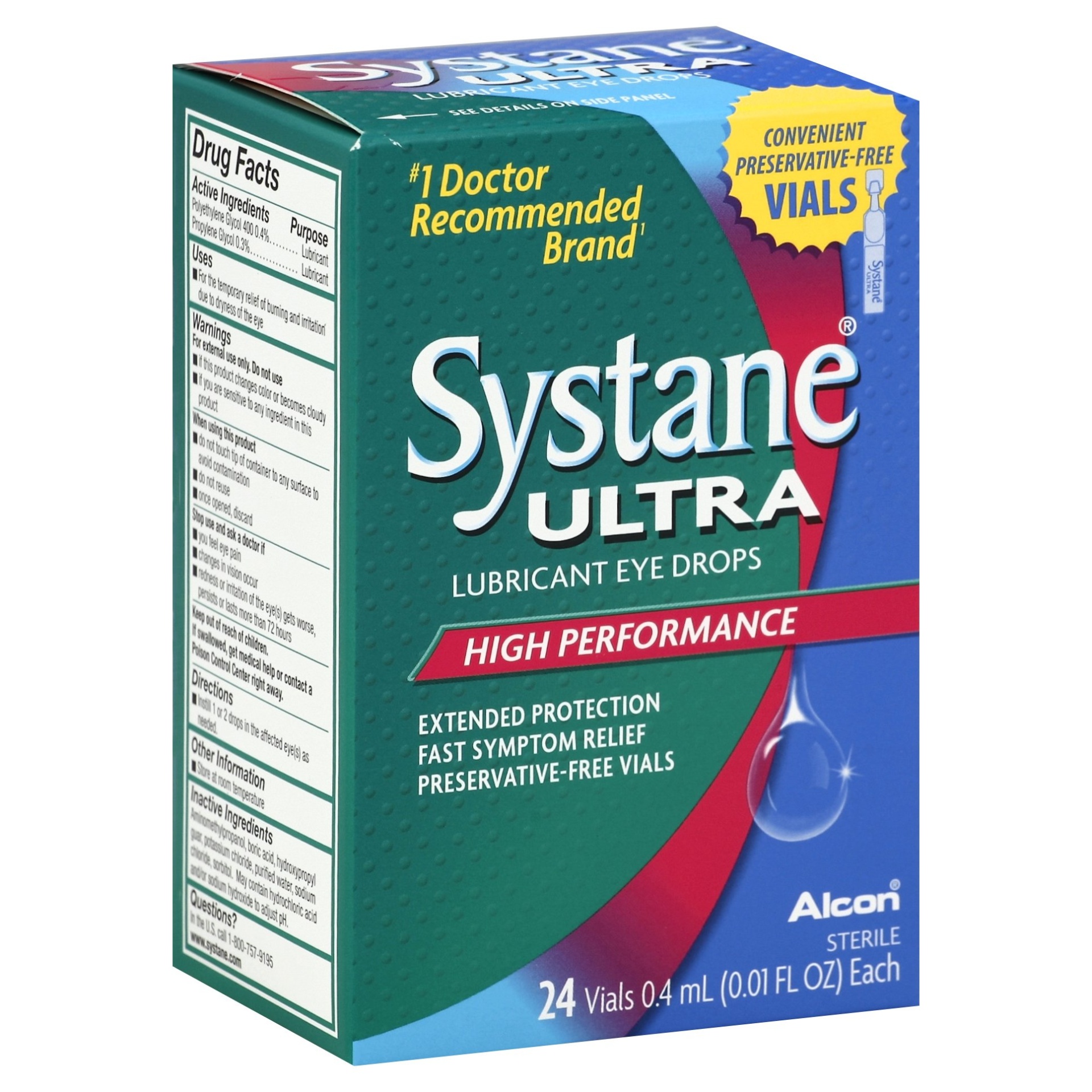 slide 1 of 1, Alcon Systane Ultra Lubricating Eye Drops, 25 ct