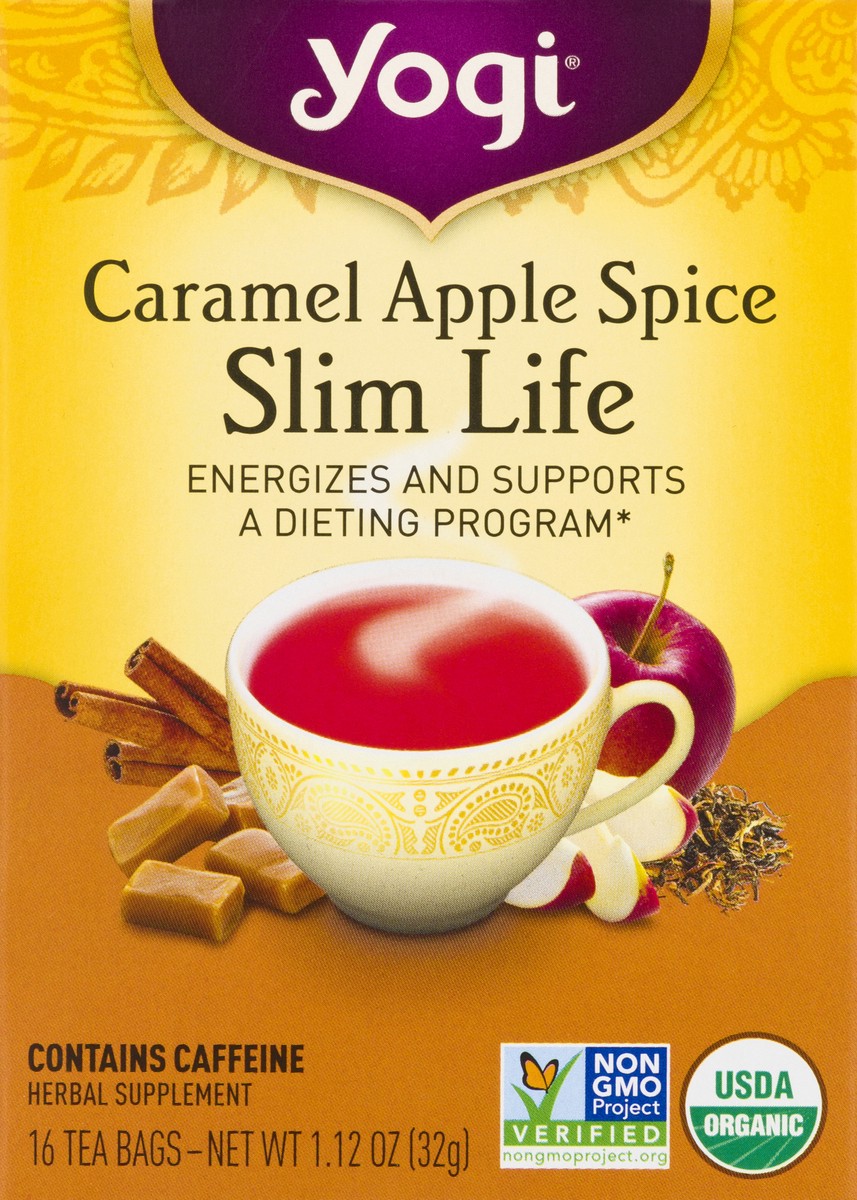 slide 8 of 9, Yogi Herbal Supplement, Slim Life, Caramel Apple Spice, Tea Bags, 16 ct