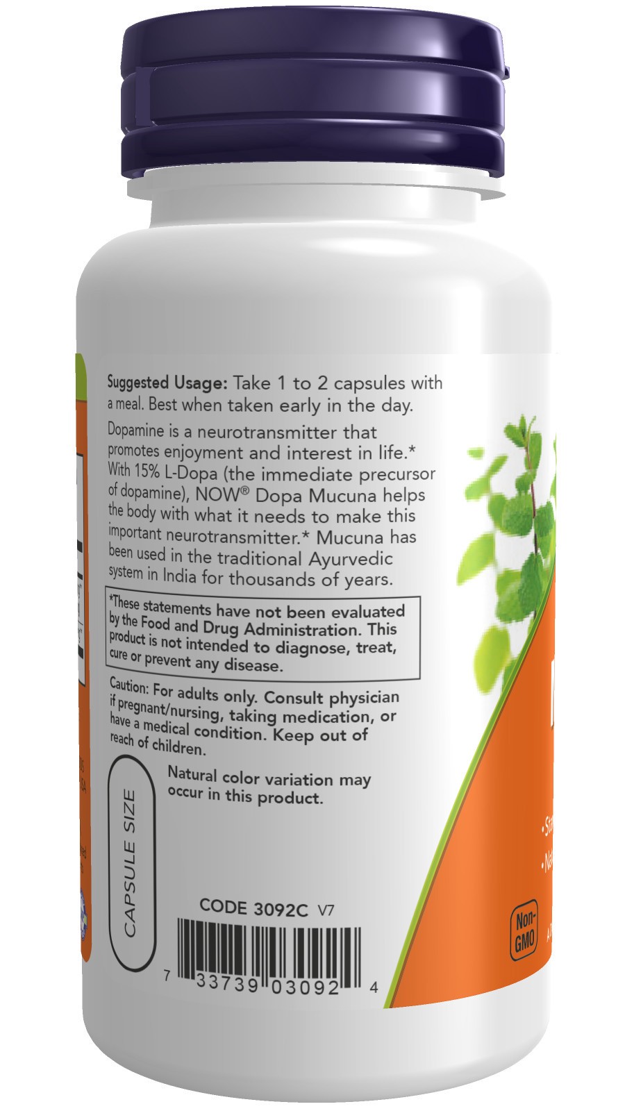 slide 4 of 4, NOW Dopa Mucuna - 90 Veg Capsules, 90 ct