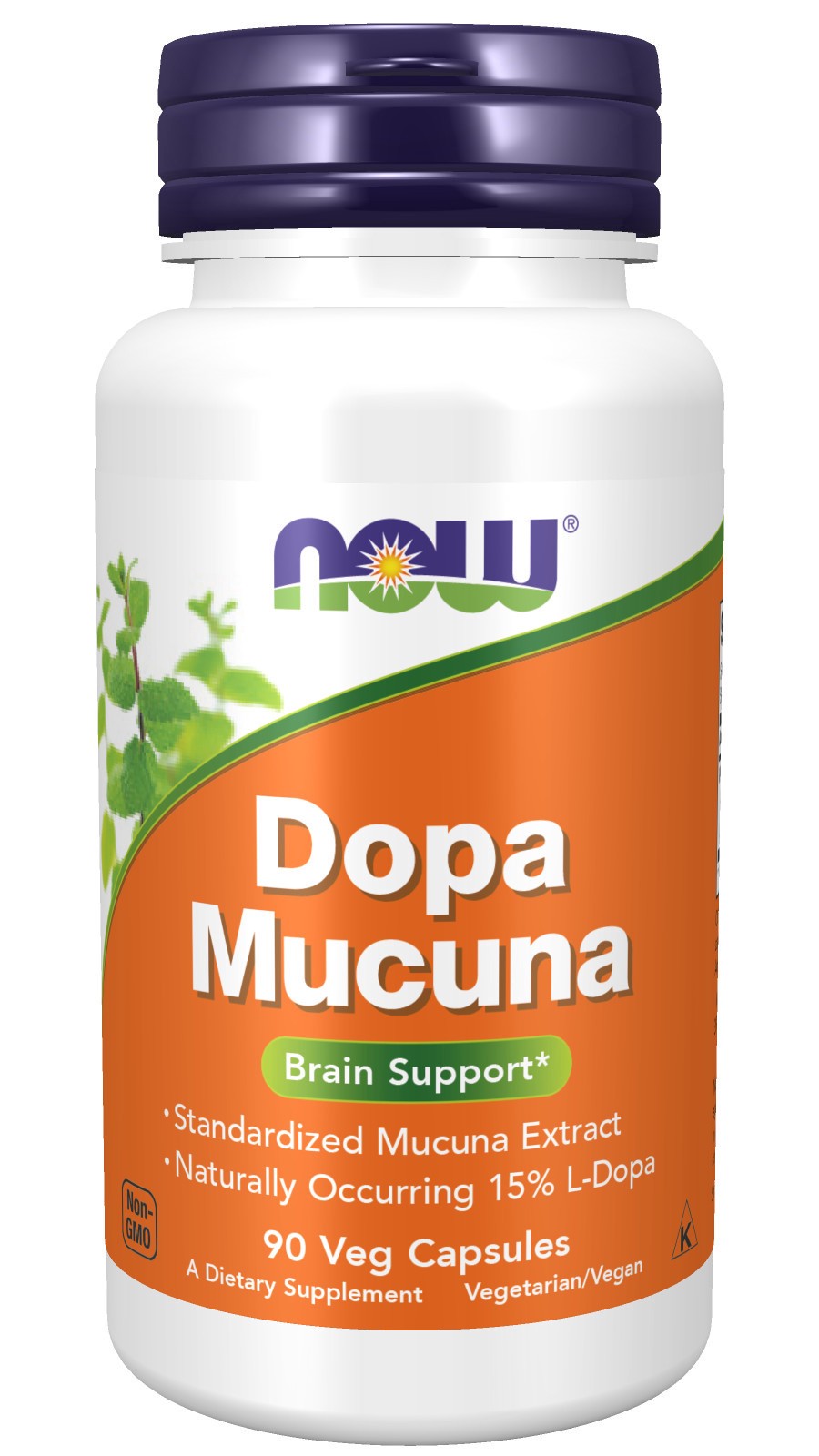 slide 1 of 4, NOW Dopa Mucuna - 90 Veg Capsules, 90 ct