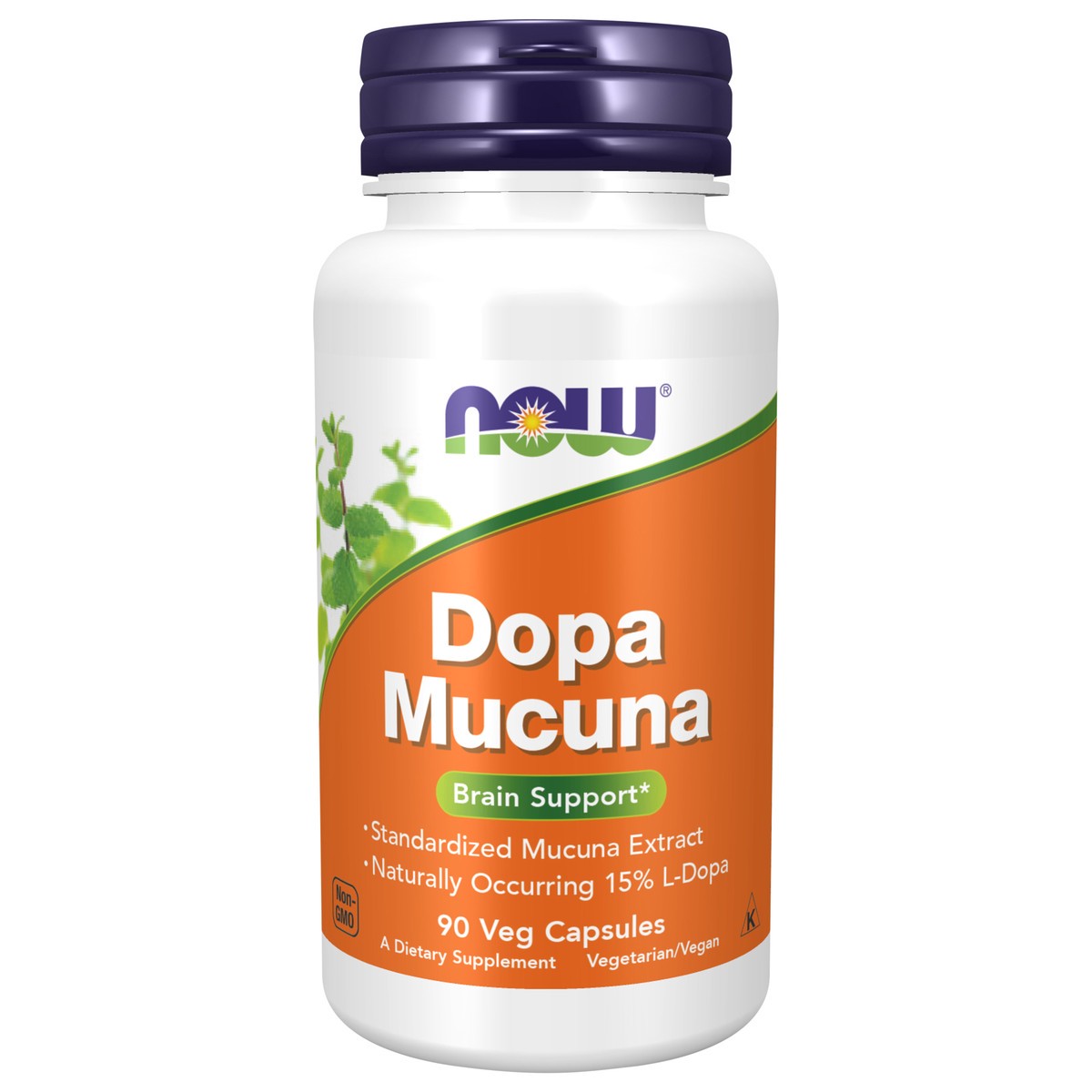 slide 1 of 4, NOW Dopa Mucuna - 90 Veg Capsules, 90 ct