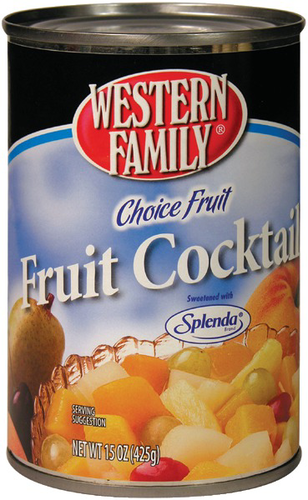 slide 1 of 1, Western Family Fruit Cocktail W/Splenda, 15 oz