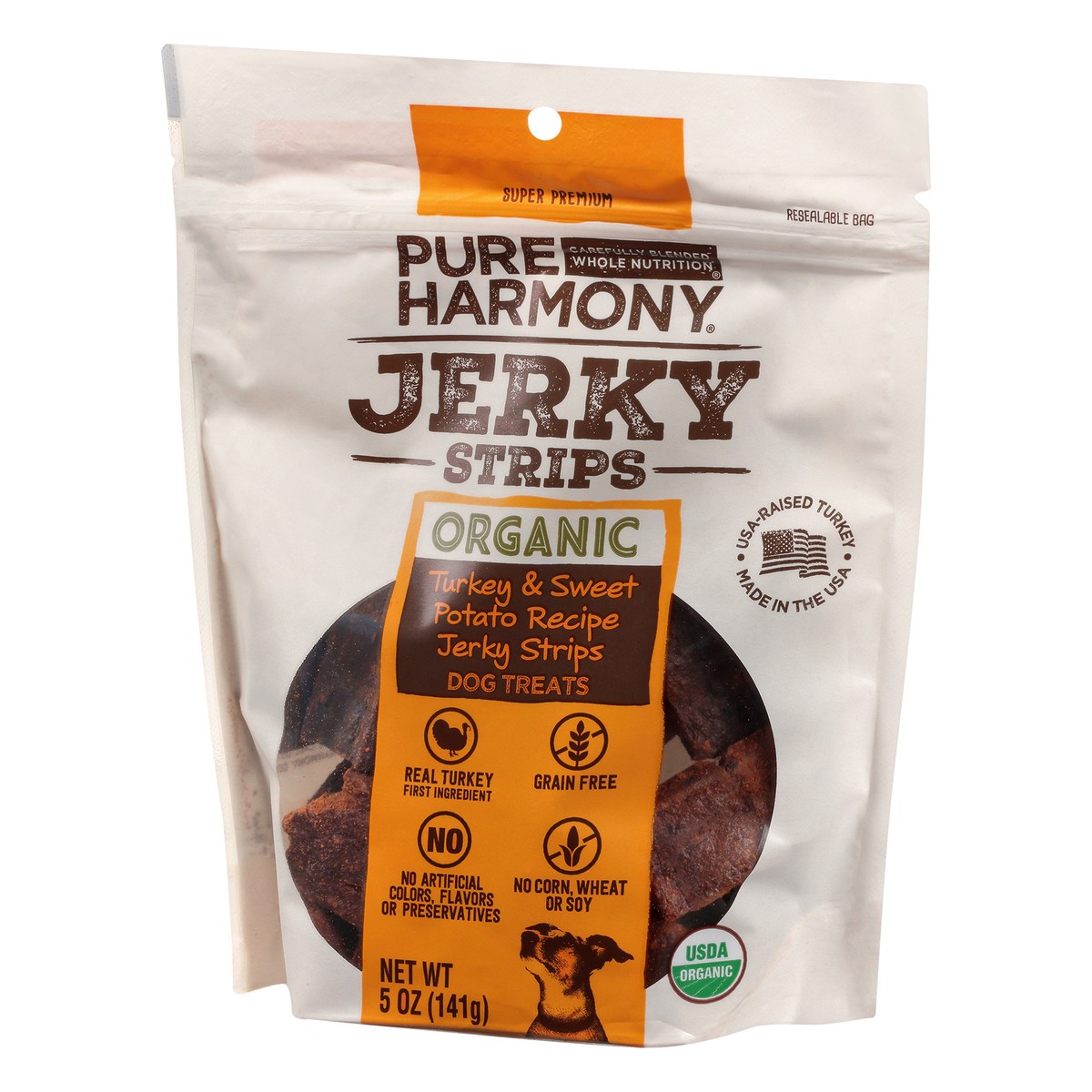 slide 10 of 14, Pure Harmony Jerky Strips Organic Turkey & Sweet Potato Recipe Dog Treats 5 oz, 5 oz