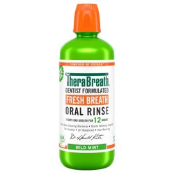 TheraBreath Fresh Breath Mouthwash, Mild Mint, Alcohol-Free, 1 Liter