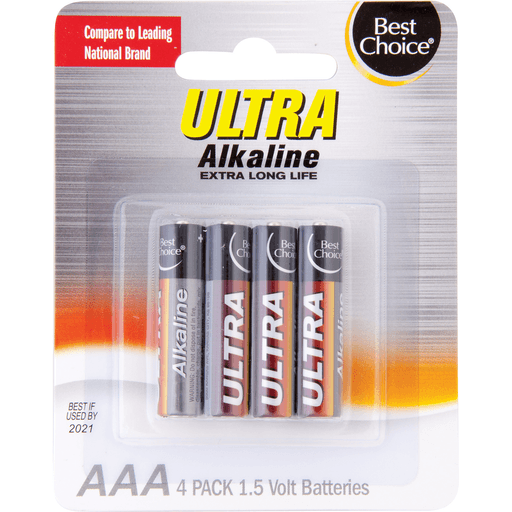 slide 1 of 1, Best Choice Ultra Alkaline AAA Batteries, 4 ct