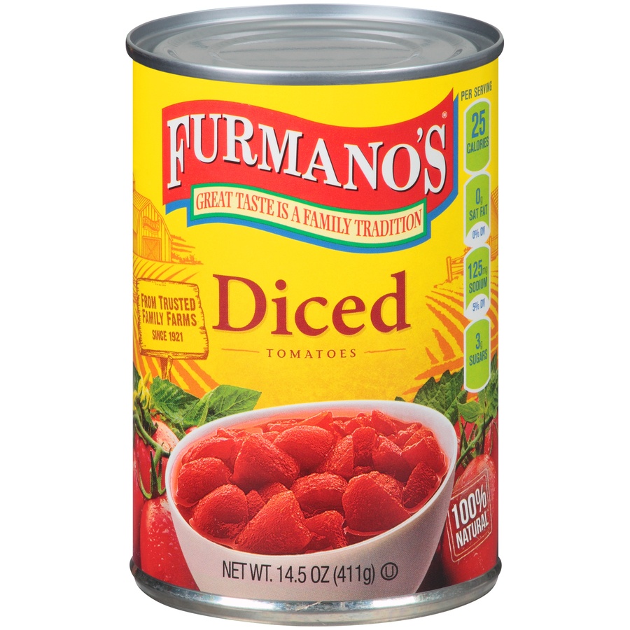 slide 1 of 6, Furmano's Diced Tomatoes, 14.5 oz