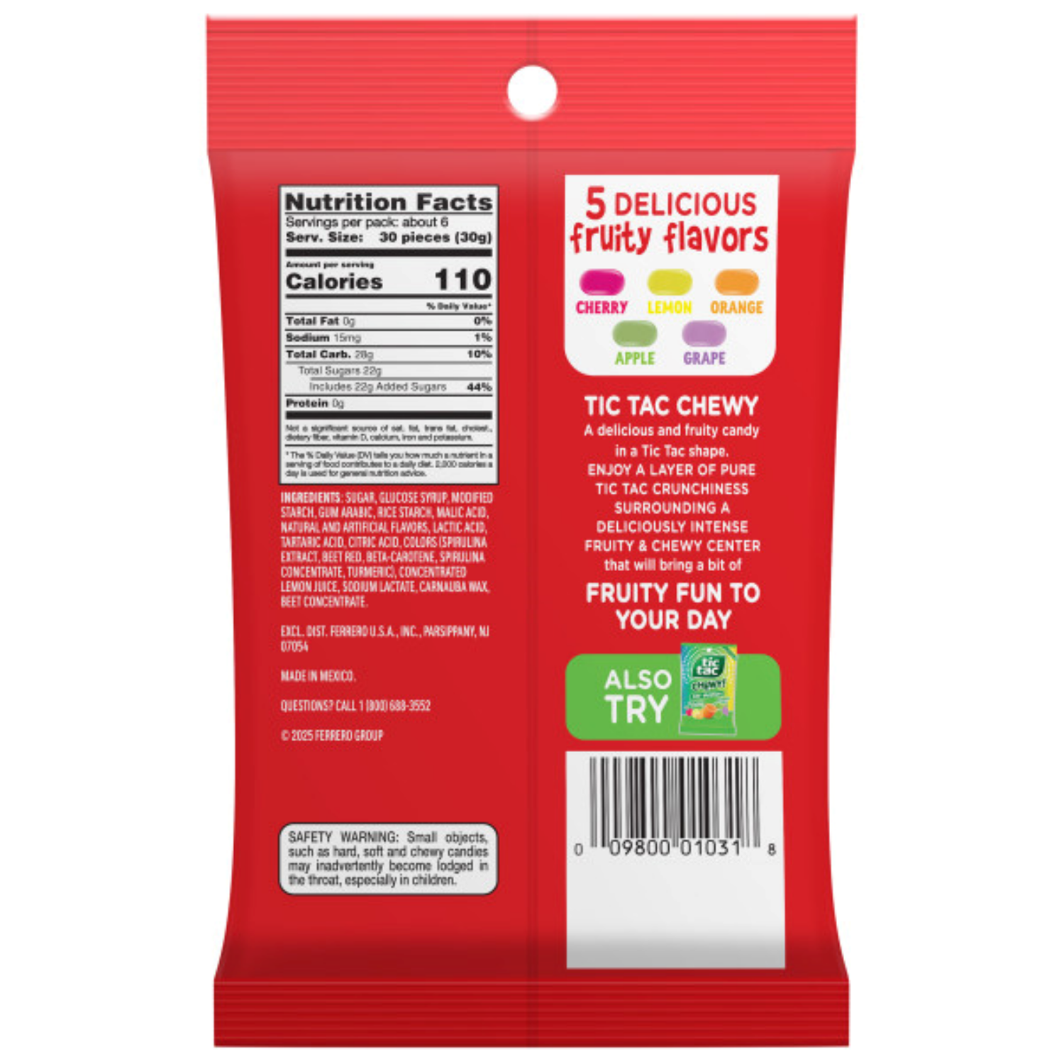 slide 2 of 2, Tic Tac® Chewy! Sweet Fruit Adventure Candy Bag - 7 oz, 7 oz