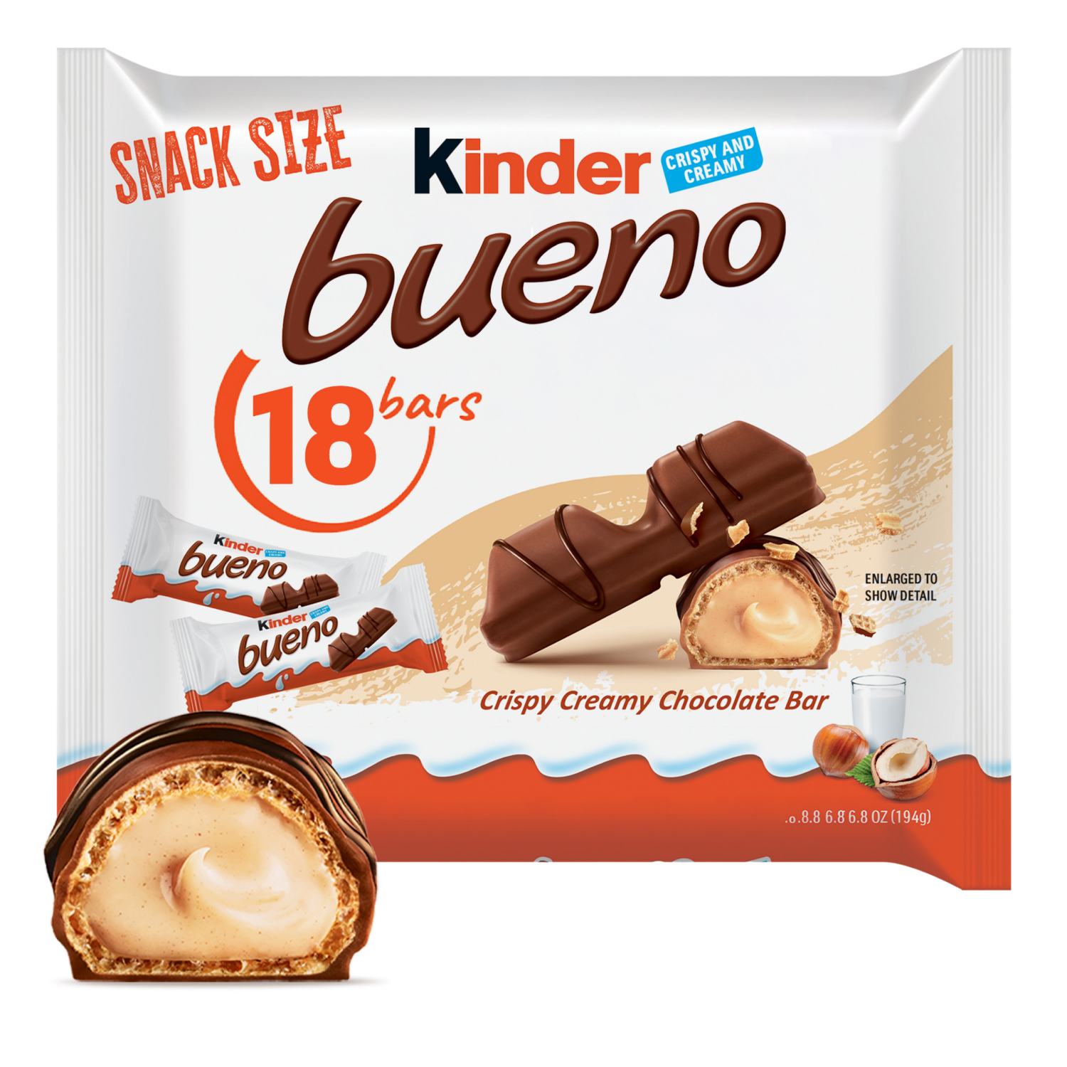 slide 1 of 5, Kinder Bueno Snack Size Crispy Creamy Chocolate Bars, 6.8 oz