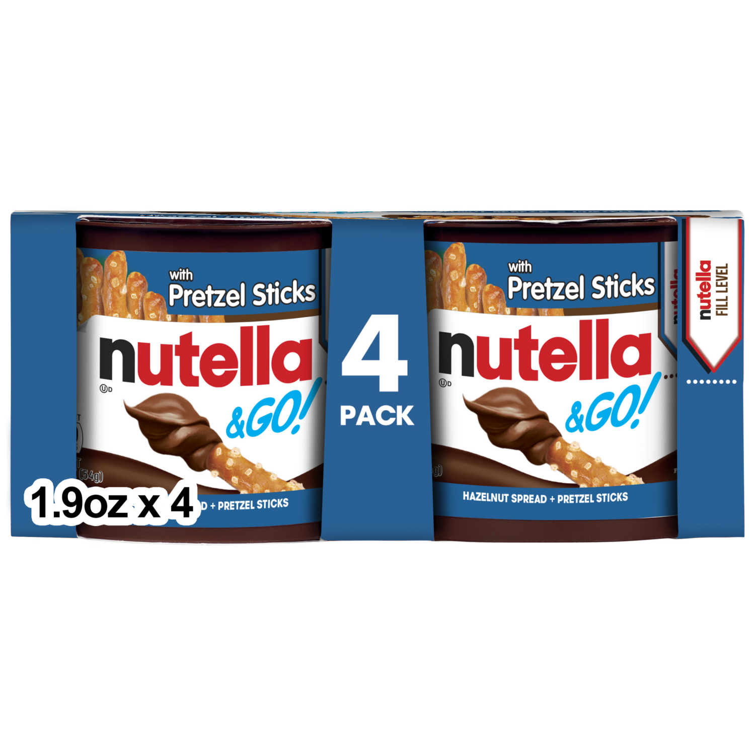slide 1 of 3, Nutella & Go! Hazelnut Spread + Pretzel Sticks 4 - 1.9 oz Packs, 4 ct
